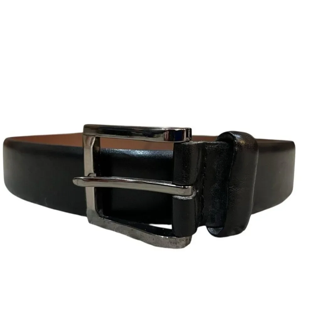 Bosca Mens Size Small 30 Black Genuine Leather Belt Silver Tone Buckle Canada